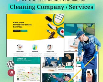 Cleaning Services WordPress Elementor Template Kit