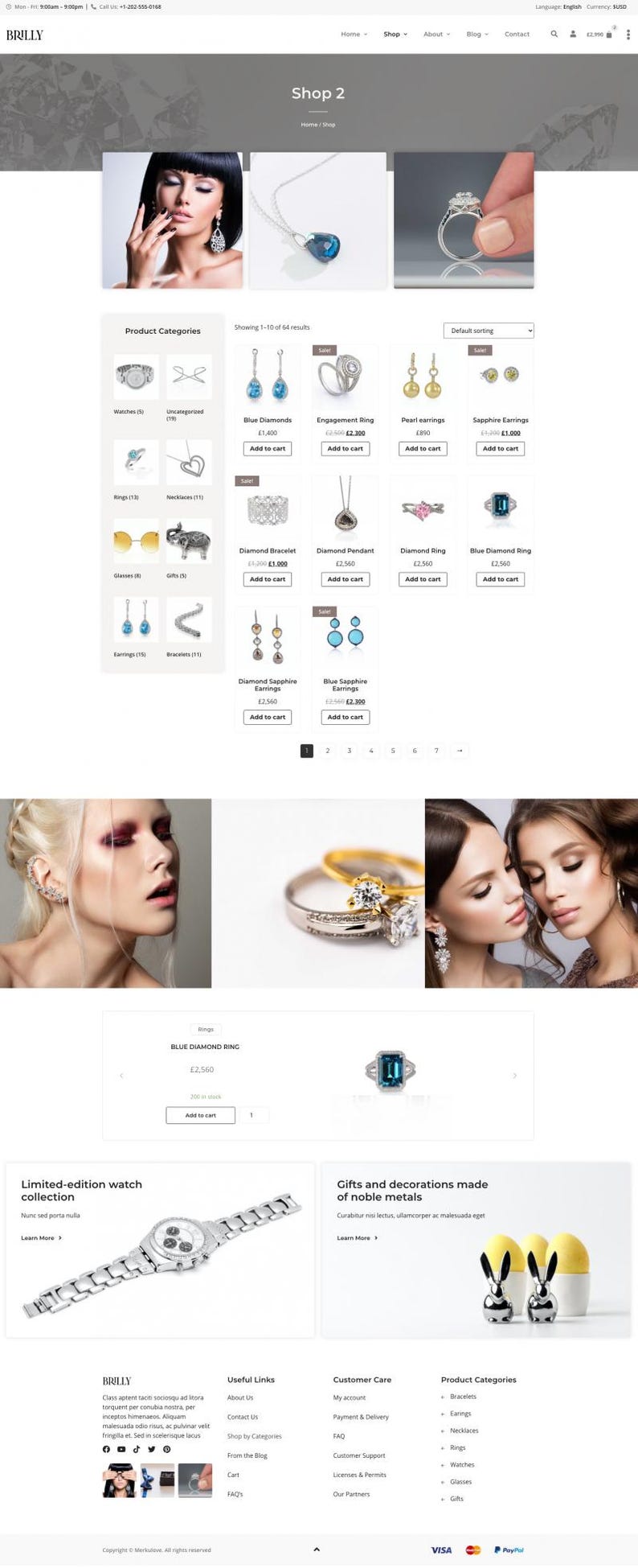Puede incluir: Sitio web de comercio electr&oacute;nico que muestra joyas, incluyendo anillos, pendientes, collares y relojes. Los productos incluyen pulseras de diamantes, colgantes y pendientes de zafiro. El sitio tambi&eacute;n muestra im&aacute;genes de modelos con joyas.