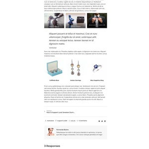 Puede incluir: P&aacute;gina web con tendencias de joyer&iacute;a. La p&aacute;gina incluye im&aacute;genes de pendientes, anillos y collares. El texto dice "2021 Jewelry & Design Hottest Trends from Red Carpets" y "Exclusive Desiner Jewelry for Special occasions."