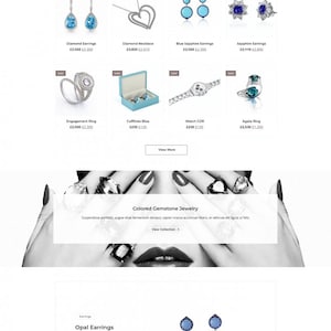 Puede incluir: Sitio web que muestra joyas, incluidos anillos de compromiso, aretes y collares. El sitio presenta im&aacute;genes de joyas de diamantes y piedras preciosas, con opciones para personalizar y ver colecciones. Tambi&eacute;n hay una colecci&oacute;n de relojes de edici&oacute;n limitada.