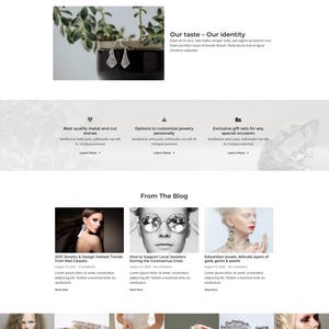 Puede incluir: P&aacute;gina de inicio del sitio web de joyer&iacute;a Brilly, con im&aacute;genes de joyas, publicaciones de blog y ofertas promocionales. La p&aacute;gina incluye secciones sobre calidad, personalizaci&oacute;n y conjuntos de regalo, con un registro para un bolet&iacute;n.
