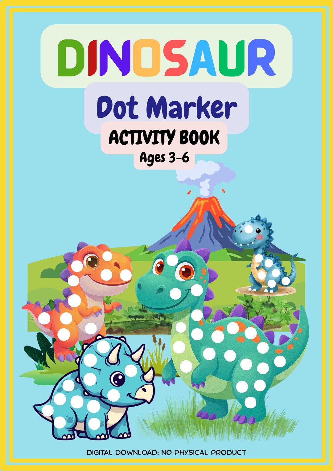 Dinosaur Dot Marker Activity Book | 33 Pages of Toddler Coloring ...