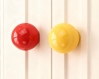 Colorful Round Wardrobe Knob: Bedside Table DIY Knobs, Kids Room Cabinet Knob Pull
