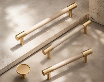 Leather Pull Handle for Kids Room: Brass Cabinet Pulls, Nightstand Knobs and Handles