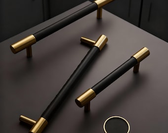 Black Door Pulls: Entrance Cabinet Handle, Brass Knob Pull