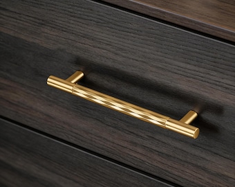 Brass Drawer Pull, Modern Gold Pulls, Texture Closet Handles