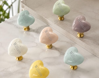 Heart Shaped Ceramic Knob: Cute Kids Room Decor