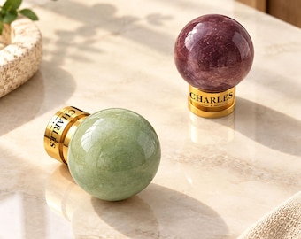 Natural Crystal & Polished Brass Cabinet Pull: Light Luxury Handle For Furniture