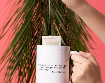 Anne Carson Typewriter Quote | Ceramic Coffee Cup 15oz