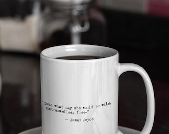 James Joyce Typewritten Quote Ceramic Mug | Vintage Literary Design
