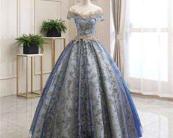 open lace back dress Split Front Blue V-Neck Spaghetti Straps Mermaid Prom Dress with Cascading  Ruffles