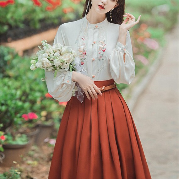 Embroidery Academic Suit Dress, French Autumn Princess Dress, Vintage Fairy  Dress, Holiday Dress, Cottagecore Prom Dress, Dress for Women