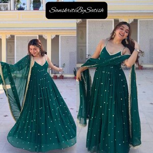 Emerald Green Anarkali - Etsy