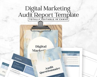 Digital Marketing Audit Report Template Editable in Canva Business Tracker Sheet for Sales Social Media Analysis Small Online Shop Owner BM3