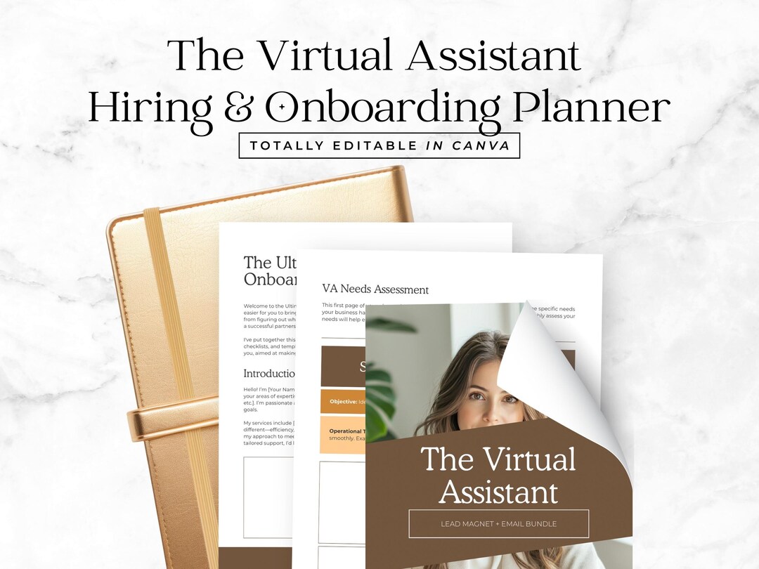 Editable Virtual Assistant Hiring and Onboarding Planner New Client VA ...