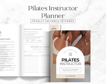 Pilates Instructor Planner Editable Canva Template Fitness Class and Client Tracker Complete Guide for Coaches Session Program Planning PL3