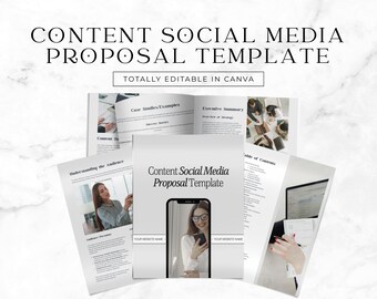 Social Media Content Proposal Template Editable in Canva Digital Marketing Strategy Plan Coaching Business Manager Ebook Guide BM1