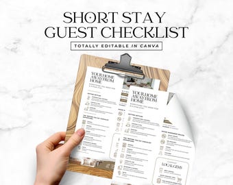 Airbnb Guest Checklist Guide Poster for Short Rental Stay Welcome Guideline for Vacation House Template Editable in Canva CL3