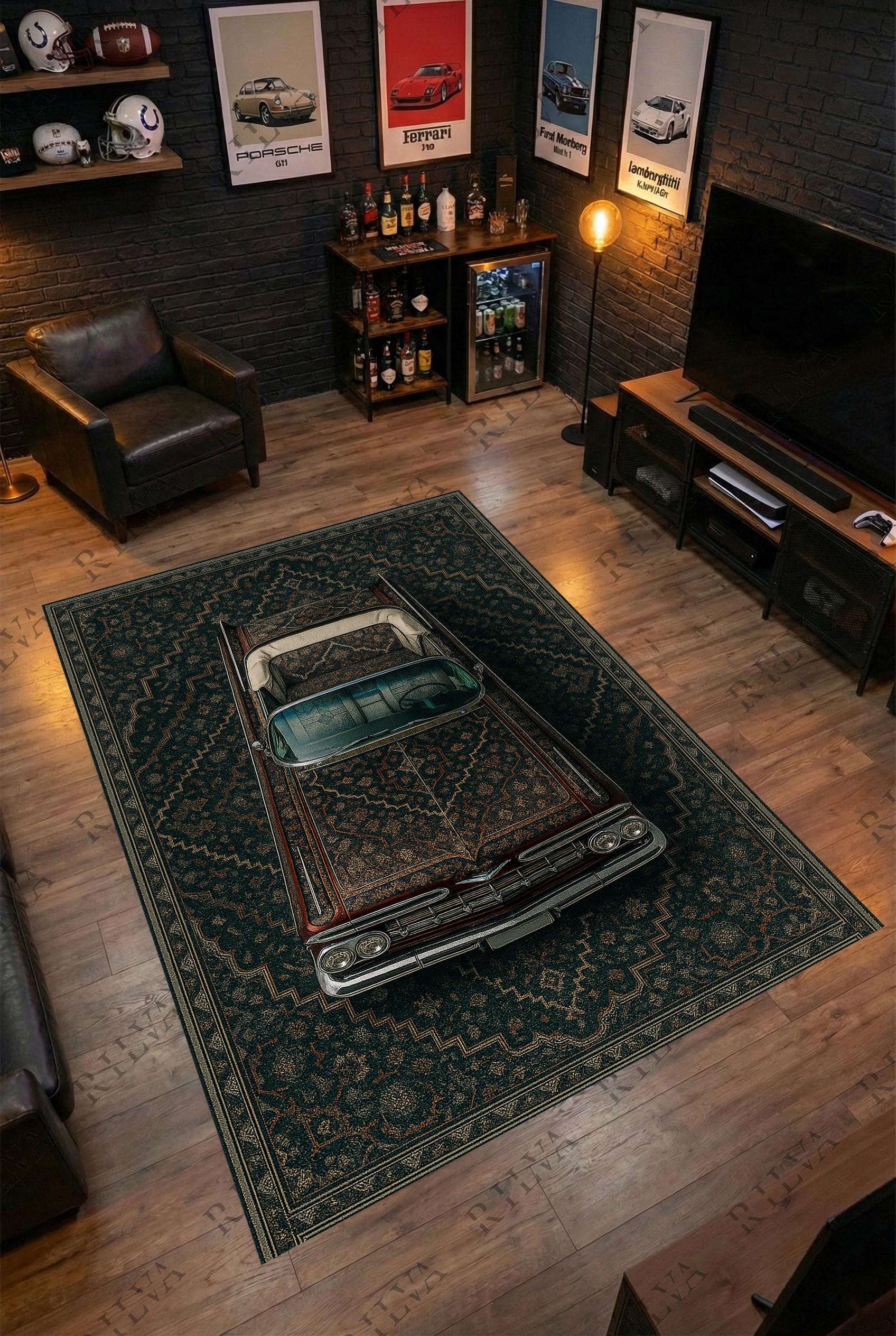Impala Collection Rug Chevrolet Impala Rug – Vintage Car Art, Washable Floor Decor - Etsy