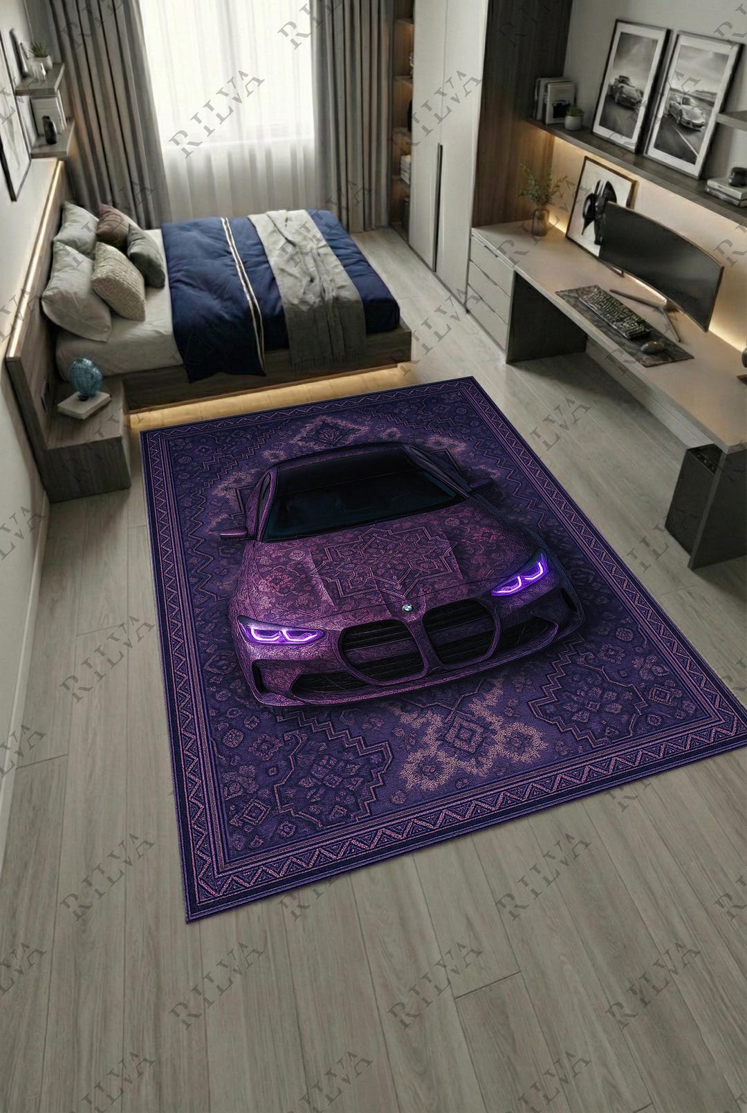 BMW M3 Area Rug – Car Rug for Bedroom, Gamer Room Decor, Custom ...