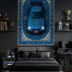 Nissan Skyline R34 - Art mural de voitures japonaises - Décoration de chambre moderne et suspension murale