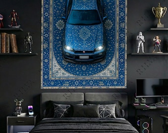 Nissan Skyline R34 - Japanese Car Wall Art – Modern Room Decor & Wall Hanging