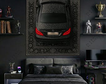 Mercedes CLS 63 - Luxury Car Wall Art – Modern Dark Home Decor & Room Hanging