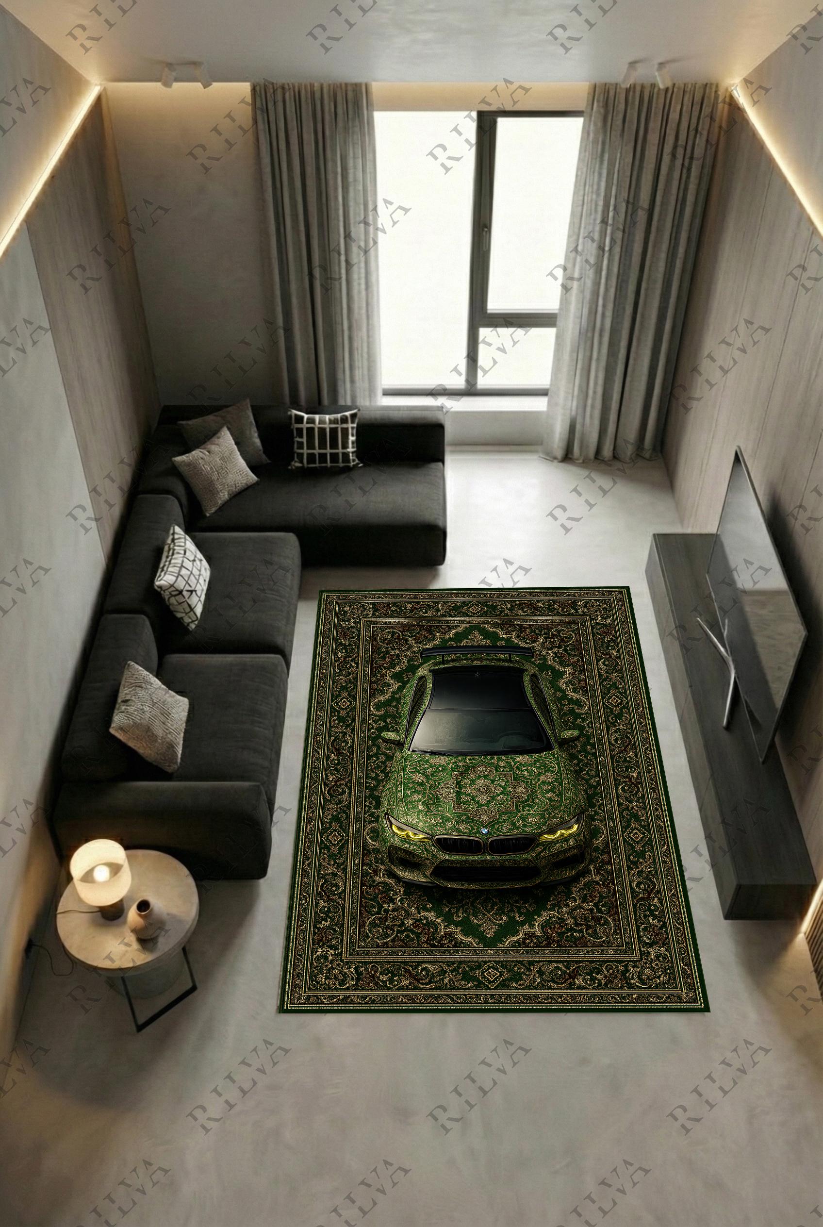 BMW M5 CS - Custom Car Rug – Persian Fusion, Modern Auto Decor - Etsy