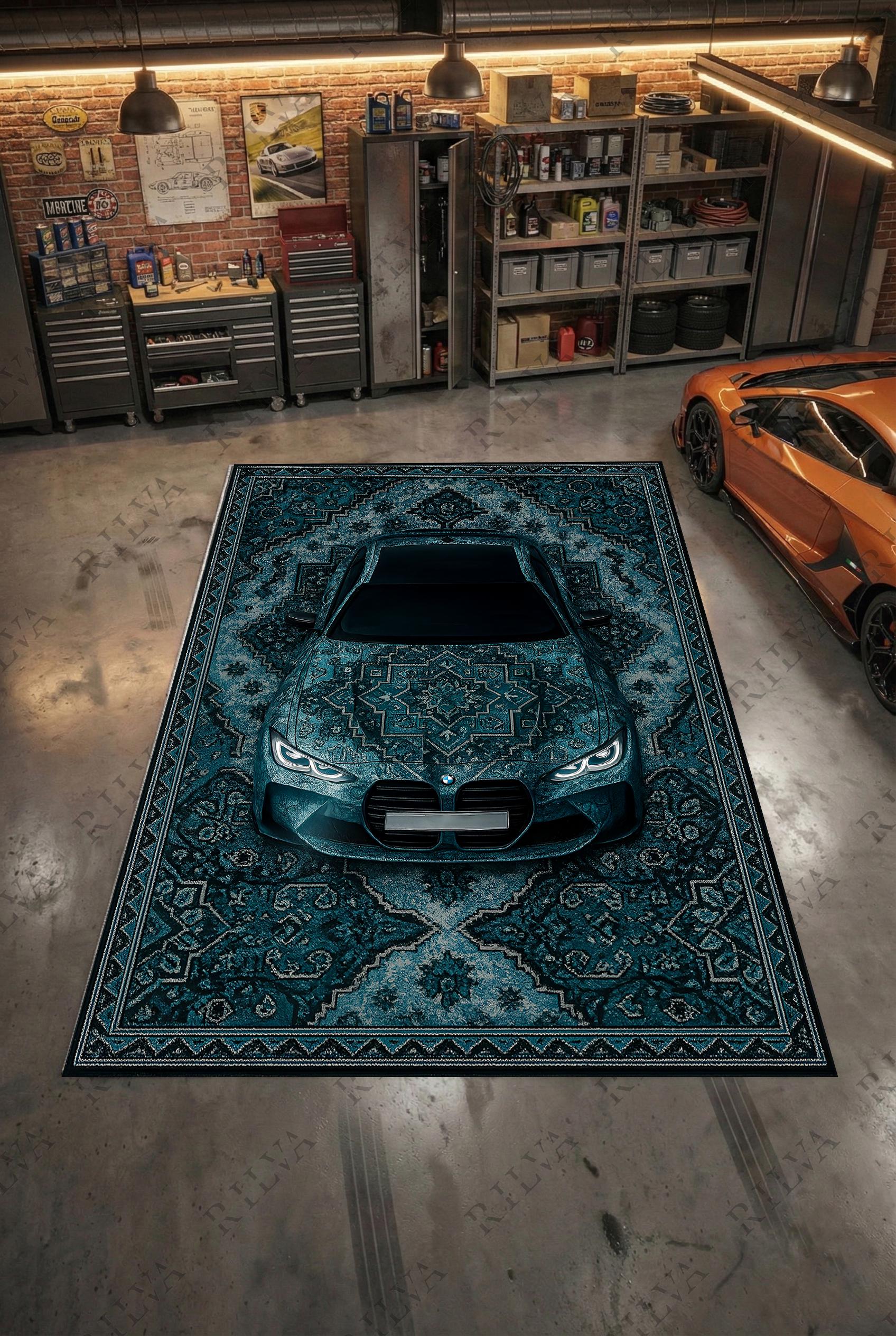 BMW M4 CS - Custom Car Rug – Personalized License Plate, Oriental ...
