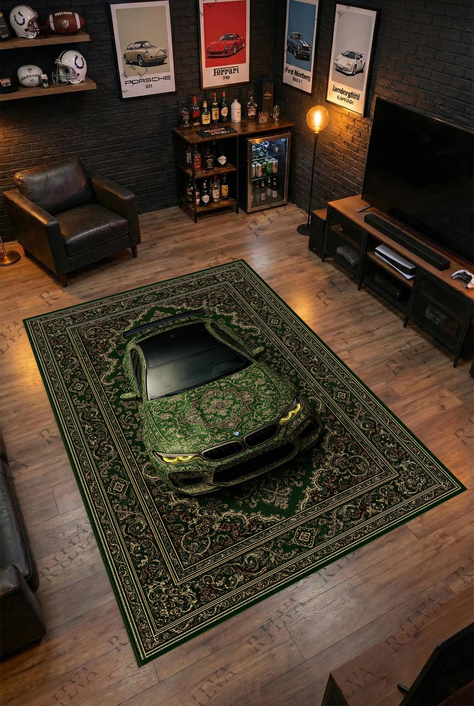 BMW M5 CS - Custom Car Rug – Persian Fusion, Modern Auto Decor - Etsy