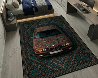 BMW E34 Car Rug – Persian Style Auto Decor Floor Mat