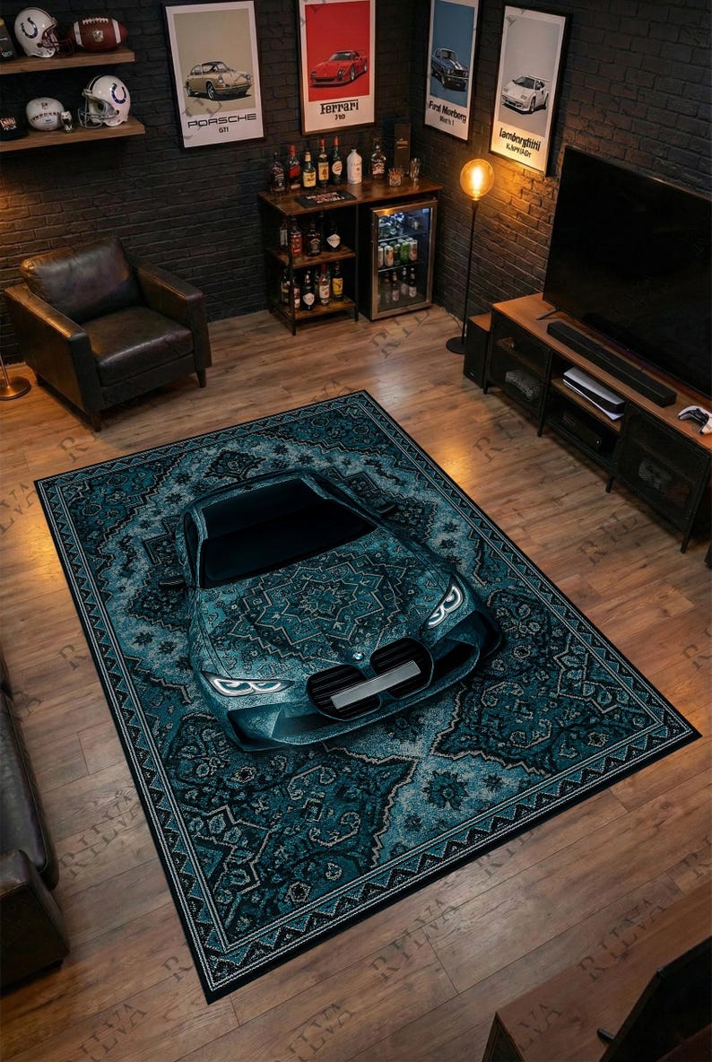 BMW M4 CS - Custom Car Rug – Personalized License Plate, Oriental ...