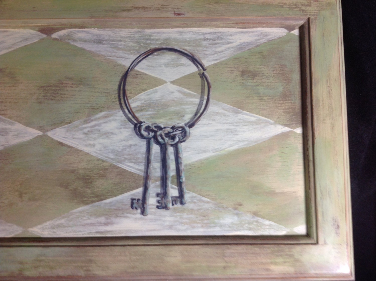 Chalk Painted Upcycled Cabinet Door Art Ooak
