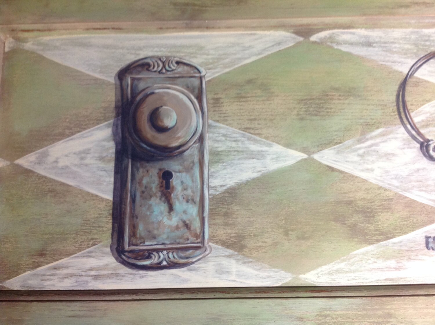 Chalk Painted Upcycled Cabinet Door Art Ooak