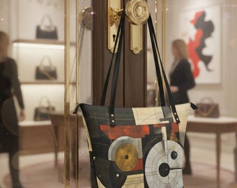 Tote Geométrica Amplia: Gran Bolso De Hombro De Cuero PU (Diseño Minimalista)