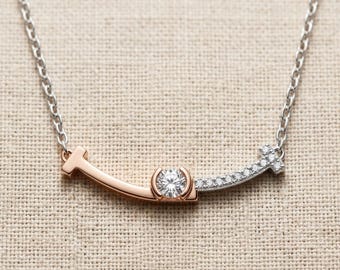Collar sonrisa de moissanita S925