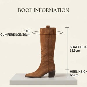 Retro Suede Knee Boots: Western Style, Pointed Toe, Square Heel image 9
