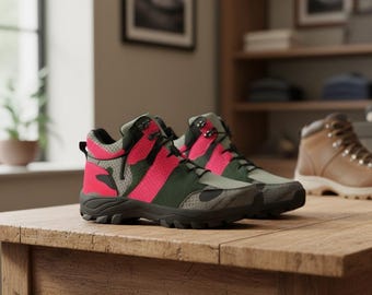 Botas de senderismo urbano camufladas: zapatos de trekking citadino (unisex, caña alta)