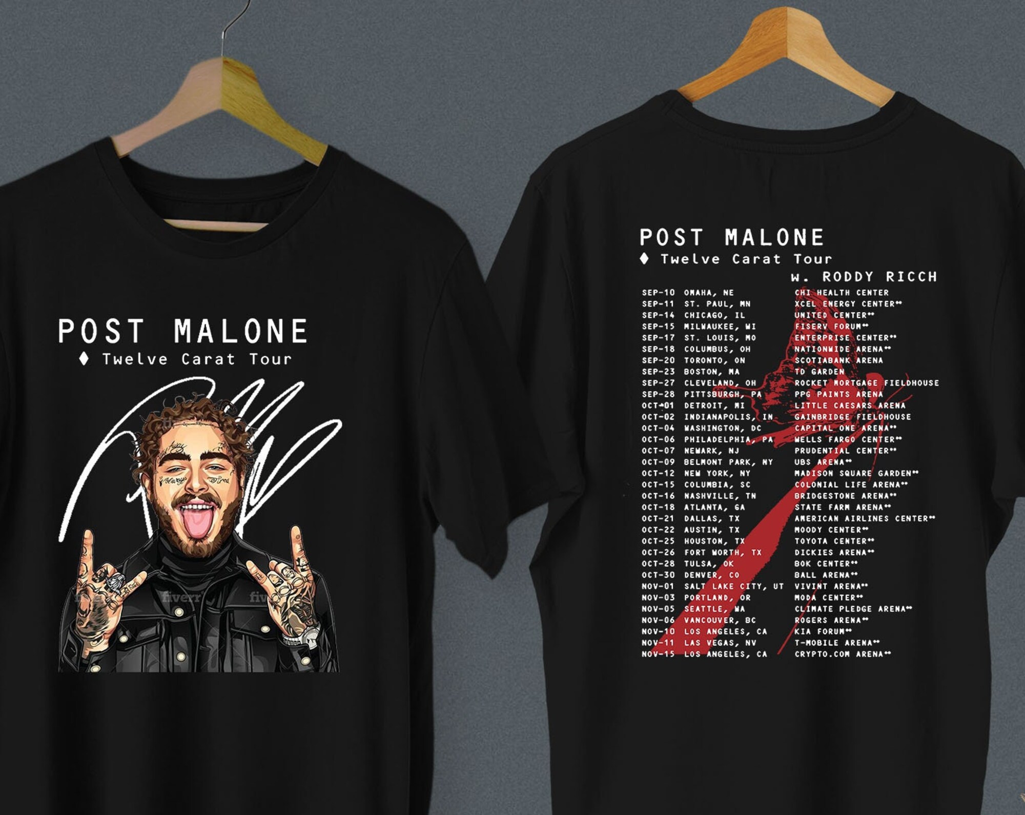 Post Malone Twelve Carat Tour Tshirt