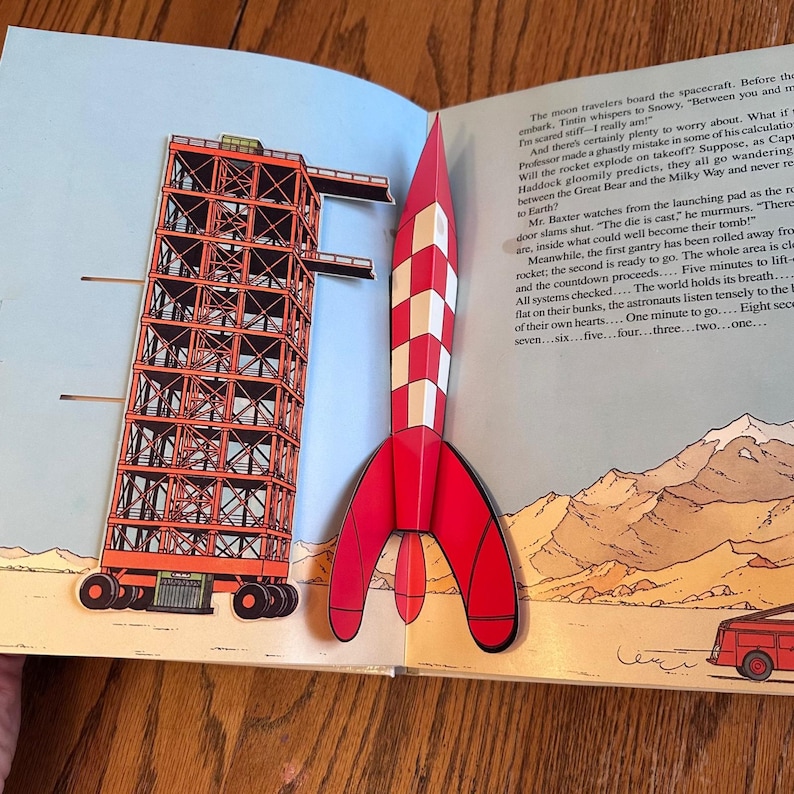 Hergé The Adventures Tintin Explorers on the Moon Pop-Up Book 1992 First Edition immagine 8