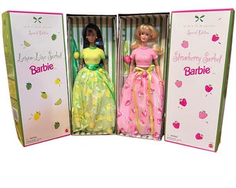 Barbie Avon Special Edition Sorbet Dolls 1998 Lemon Lime Strawberry Sorbet VTG