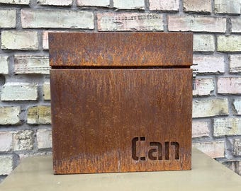 Buzón de acero Corten personalizado: moderno buzón exterior oxidado
