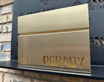 Brass Mailbox | Custom Metal Wall Mounted Letter Box