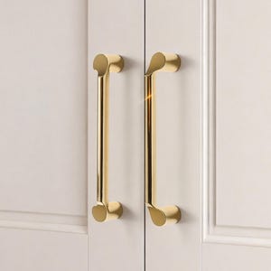 Modern Gold Cabinet Pull, Minimalist Wardrobe Dresser Drawer Handle
