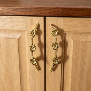 Plum Blossom Branch Brass Pull For Cabinet - Drawer Handle For Shoe Wine Cabinet