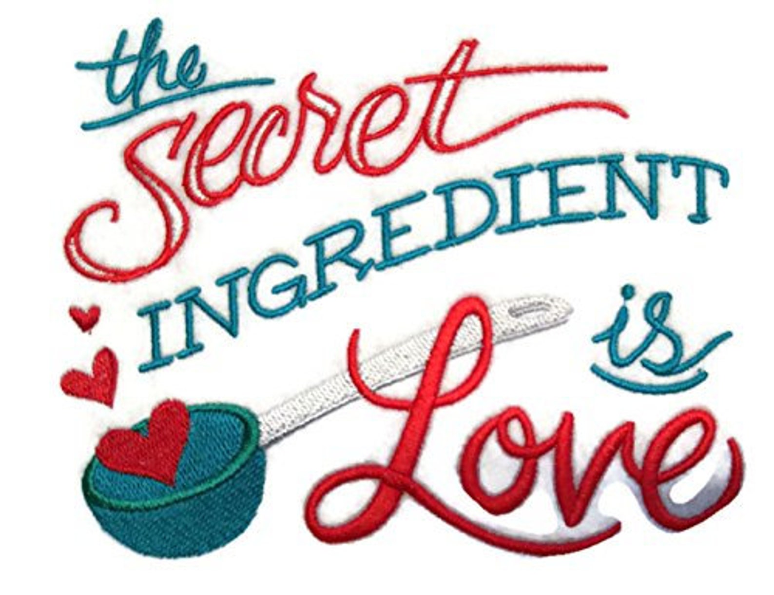 Apron Design Secret Ingredient Is Love Embroidered Iron On Etsy