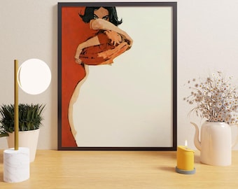 Abstrakte Frau Kunstdruck | Moderne minimalistische Wohnkultur (Digitaler Download)