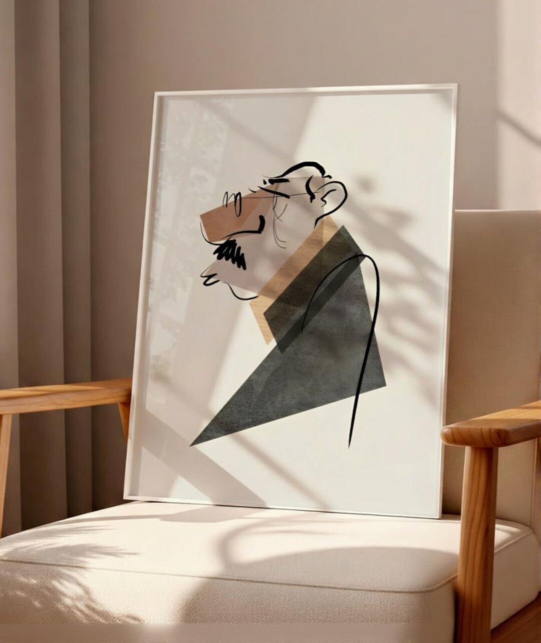 Abstract Line Art Portrait Print | Modern Scandinavian Wall Decor ...