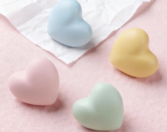 Pomos con forma de corazón para la habitación infantil: Pomos de armario coloridos, tiradores de cerámica para armarios.