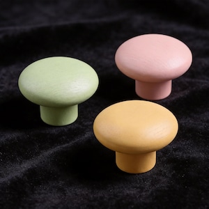 Colorful Wood Knob: Knob for Cabinet Cupboard, Wooden Round Handles